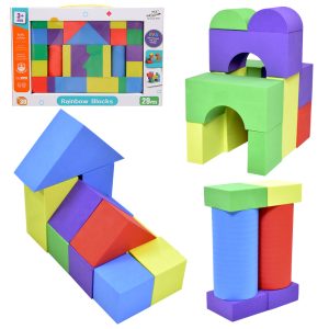 Bloques de goma eva con diferentes formas geométricas y de diferentes colores